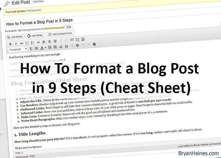 How to format a blog post