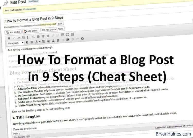 How to format a blog post